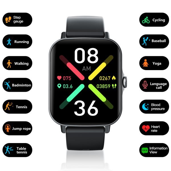 Smart Watch for Men Women, Smartwatch(Answer/Make Calls), HD Fitness Tracker,IP67 Waterproof 100+ Sport Mode Activity Tracker,Heart Rate SpO2 Sleep Monitor,iOS Android Compatible - Image 4