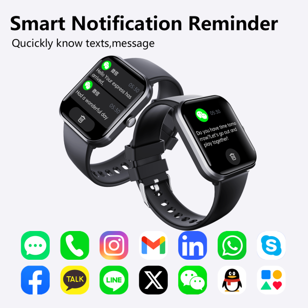 Smart Watch F96 E-Watch Full Touch Smart Watches for Android iOS Phones Compatible (Answer/Make Call) Smart Fitness Tracker Watch for Women Man Waterproof Smartwatch with Sleep/Heart Rate/sports/Step (Black) - Image 5