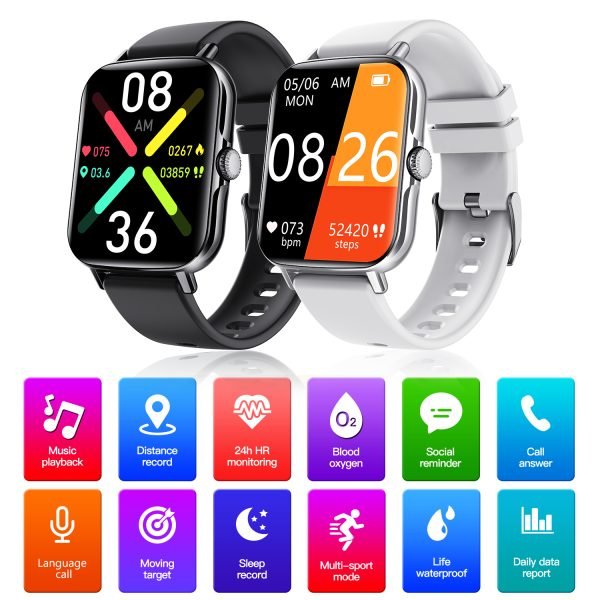 Smart Watch for Men Women, Smartwatch(Answer/Make Calls), HD Fitness Tracker,IP67 Waterproof 100+ Sport Mode Activity Tracker,Heart Rate SpO2 Sleep Monitor,iOS Android Compatible - Image 6