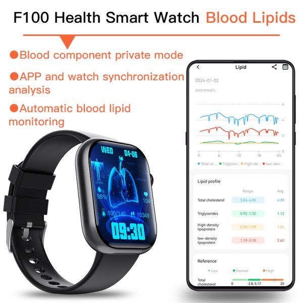 Health Watch, Full Touch Screen Health Watch for Android & iOS Phones with Heart Rate & Blood Oxygen Monitor, Fitness Smart Watch for Women Men - Image 6