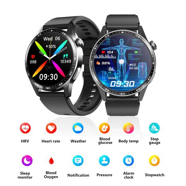 Smart Watch KNAX-F400 for Men Women [46mm], Bluetooth Call, 24/7 Heart Rate/SpO2/Sleep/Stress Level Monitor, 120+ Sports Modes, GPS Fitness Tracker, Water Resistant Smartwatch for Android/IOS