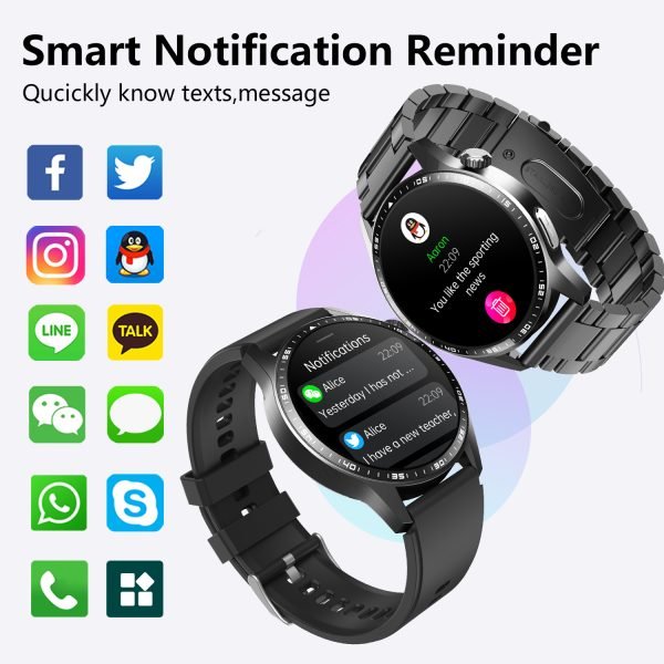 Smart Watch KNAX-F400 for Men Women [46mm], Bluetooth Call, 24/7 Heart Rate/SpO2/Sleep/Stress Level Monitor, 120+ Sports Modes, GPS Fitness Tracker, Water Resistant Smartwatch for Android/IOS - Image 4