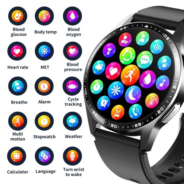 Smart Watch KNAX-F400 for Men Women [46mm], Bluetooth Call, 24/7 Heart Rate/SpO2/Sleep/Stress Level Monitor, 120+ Sports Modes, GPS Fitness Tracker, Water Resistant Smartwatch for Android/IOS - Image 5