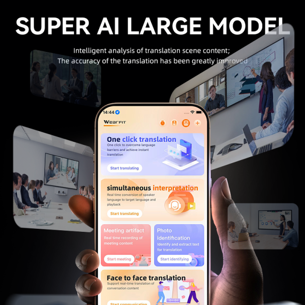 Black & White Language Translator Device -Real-time Voice Translation in 150 Languages, Portable Translator with App Integration for Instant communication - Image 2